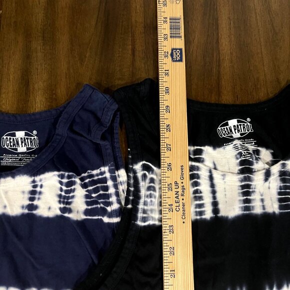 Ocean Patrol Mens XL Tie-Dye Tank Tops Set Of 2 Navy & Black Cotton Made In Indi - Picture 4 of 5